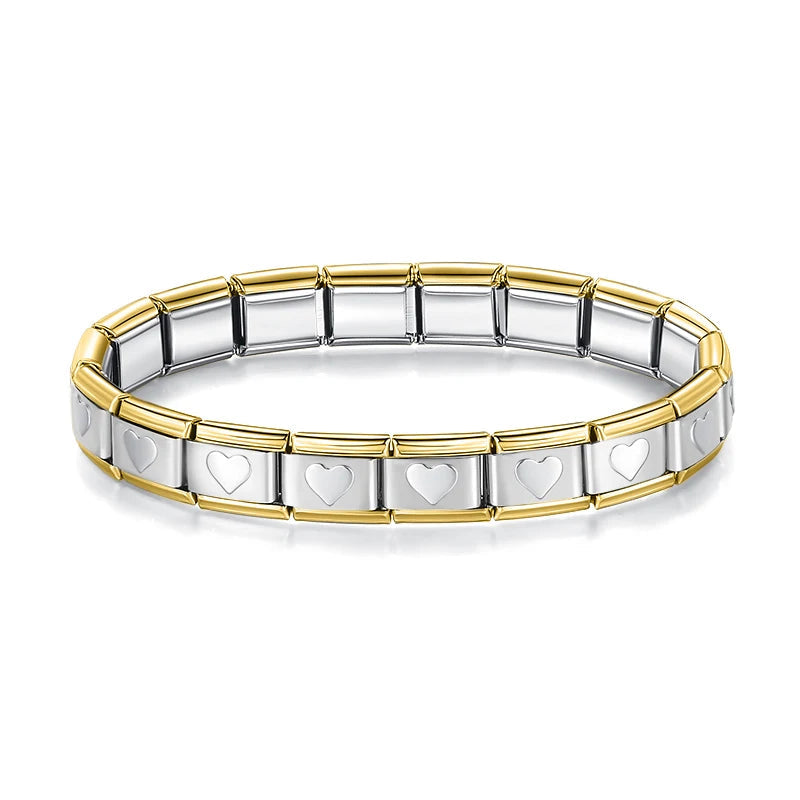Brazalete italiano combinado & estrella / corazón