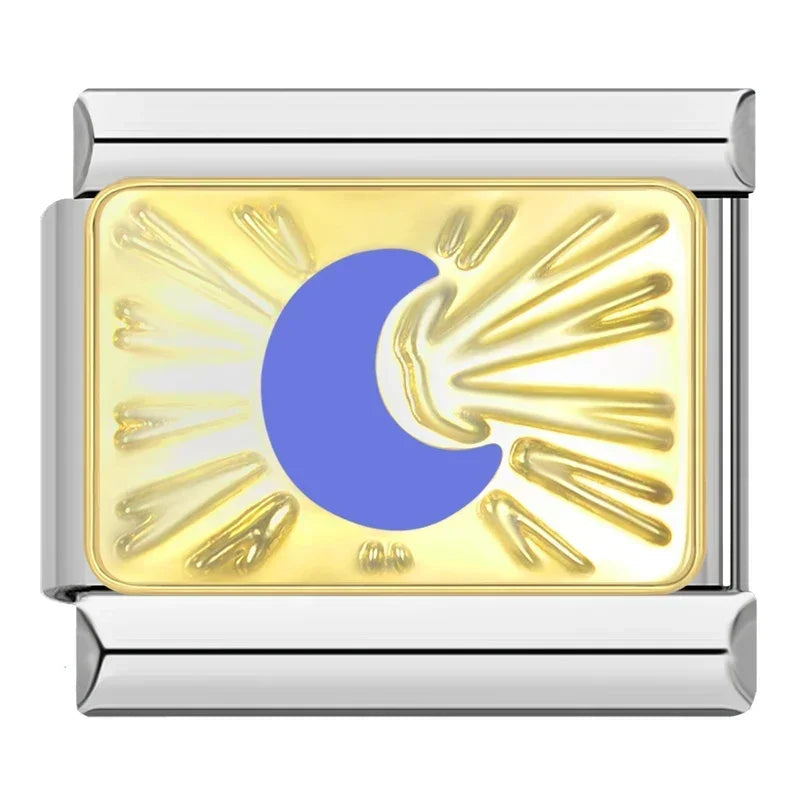 Charm luna azul c/ dorado