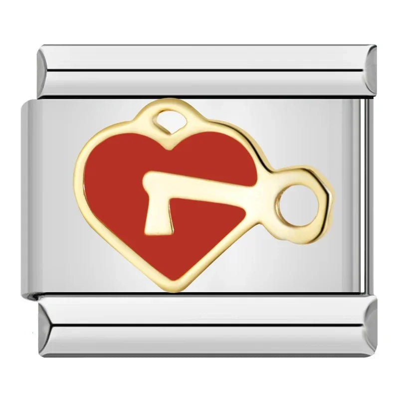 Charm corazón con llave