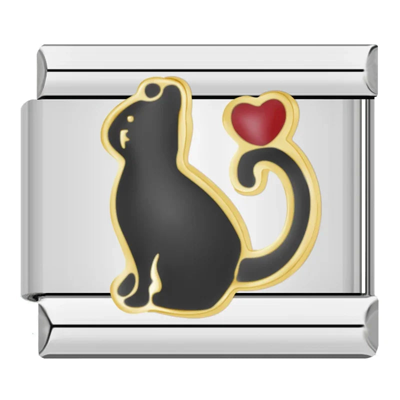 Charm gato negro con corazón