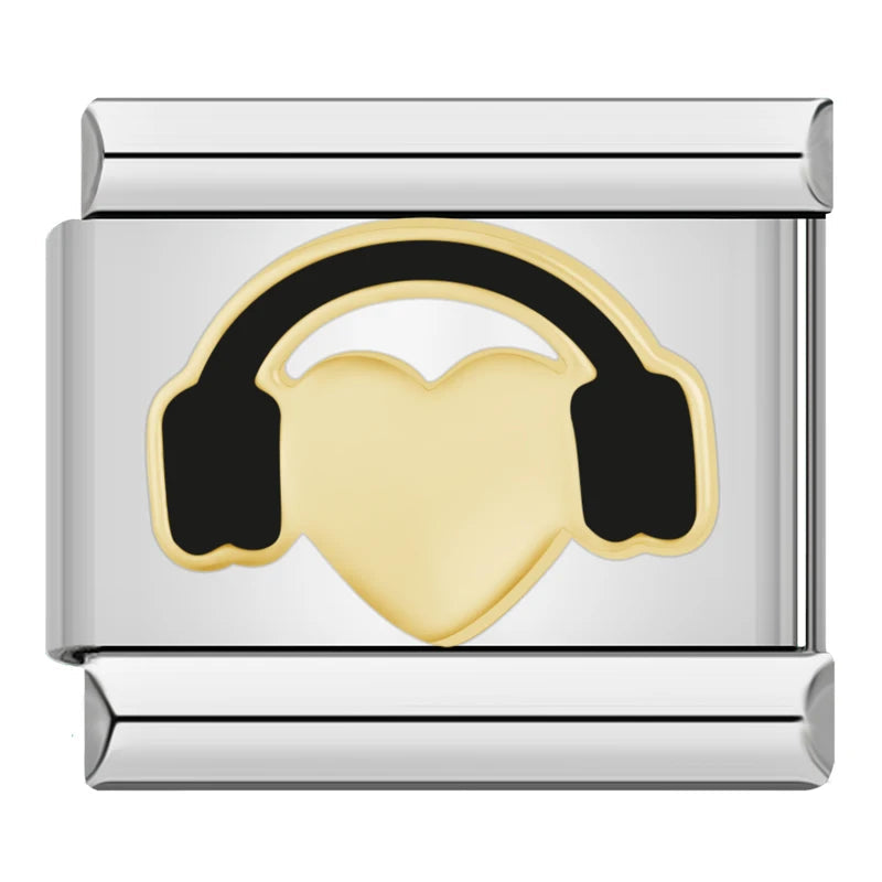 Charm corazón con audífonos