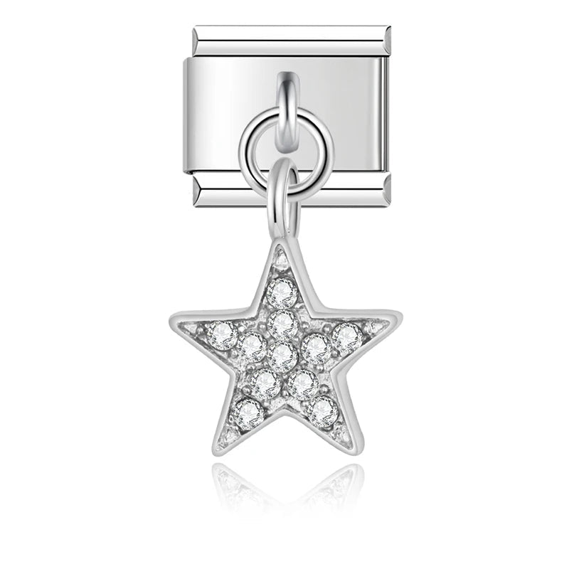 Charm colgante estrella con brillos