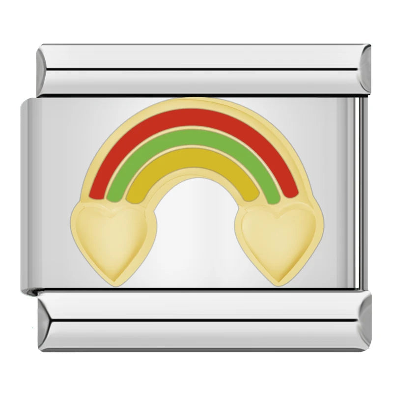 Charm arcoiris con corazones