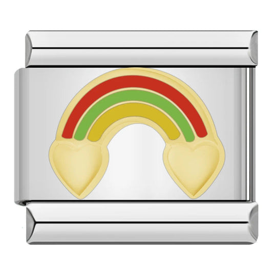 Charm arcoiris con corazones