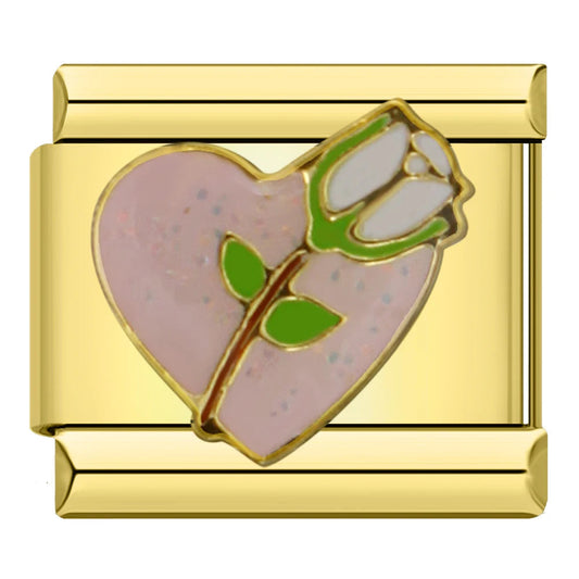Charm rosa con corazón