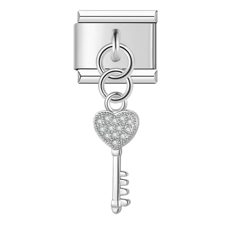 Charm colgante llave/ corazón