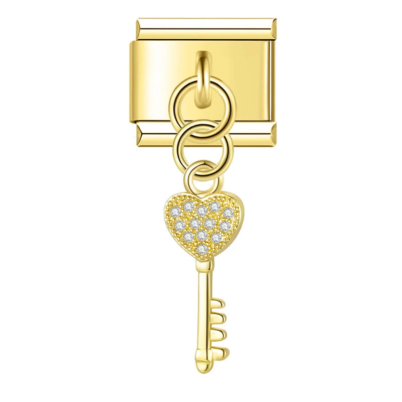 Charm colgante llave/ corazón