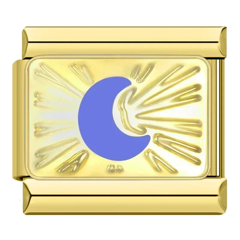 Charm luna azul c/ dorado