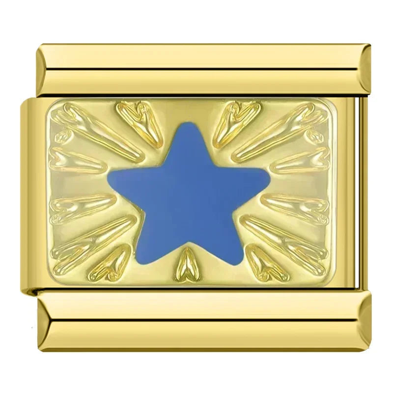 Charm estrella azul c/ dorado