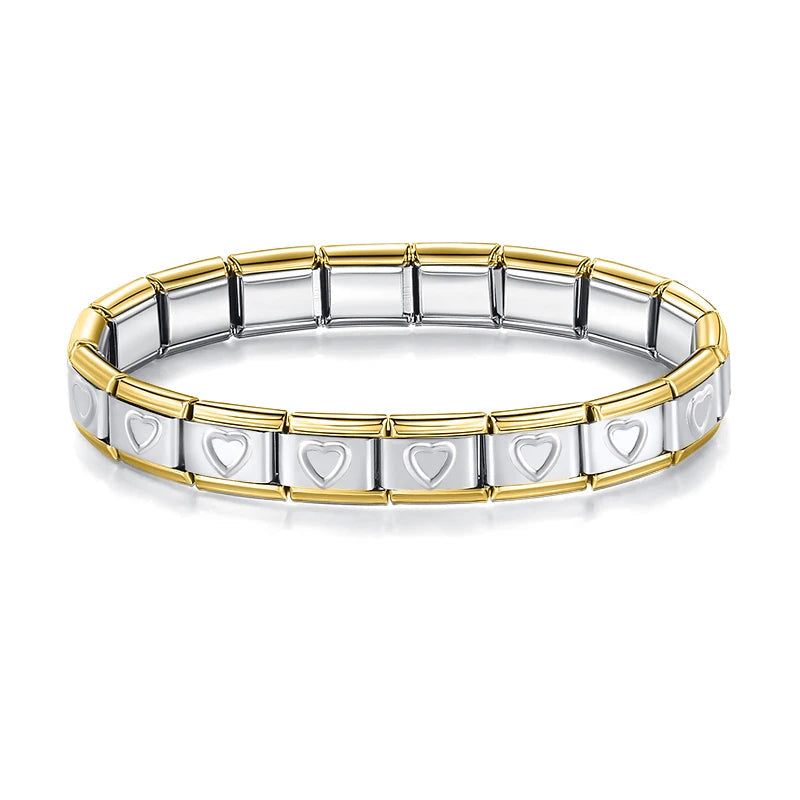 Brazalete italiano combinado & estrella / corazón
