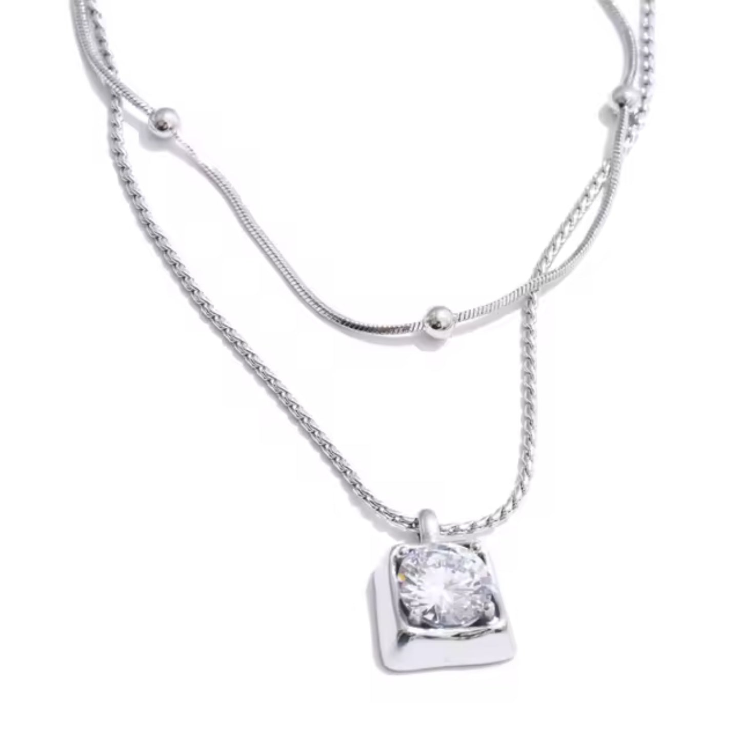 Collar doble con piedra