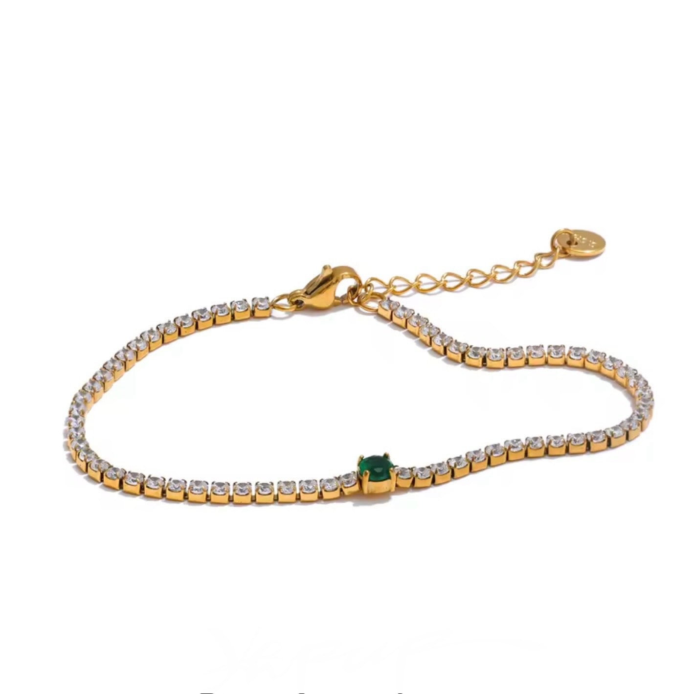 Pulsera zirconia verde
