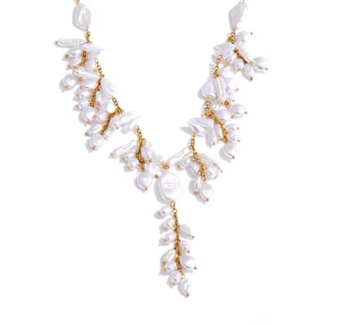 Collar perlas colgantes