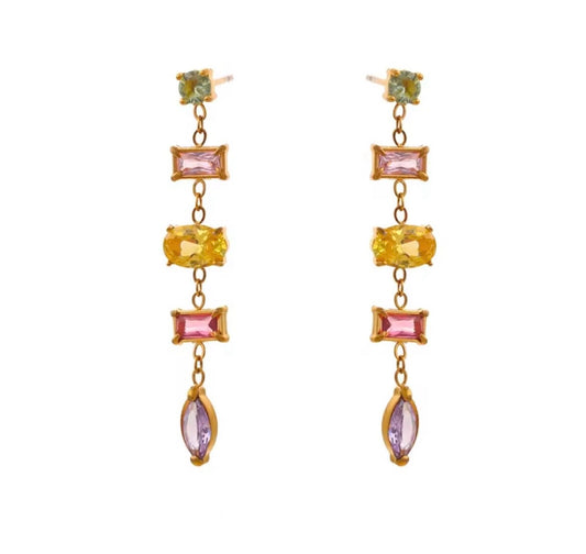 Aretes largos coloridos