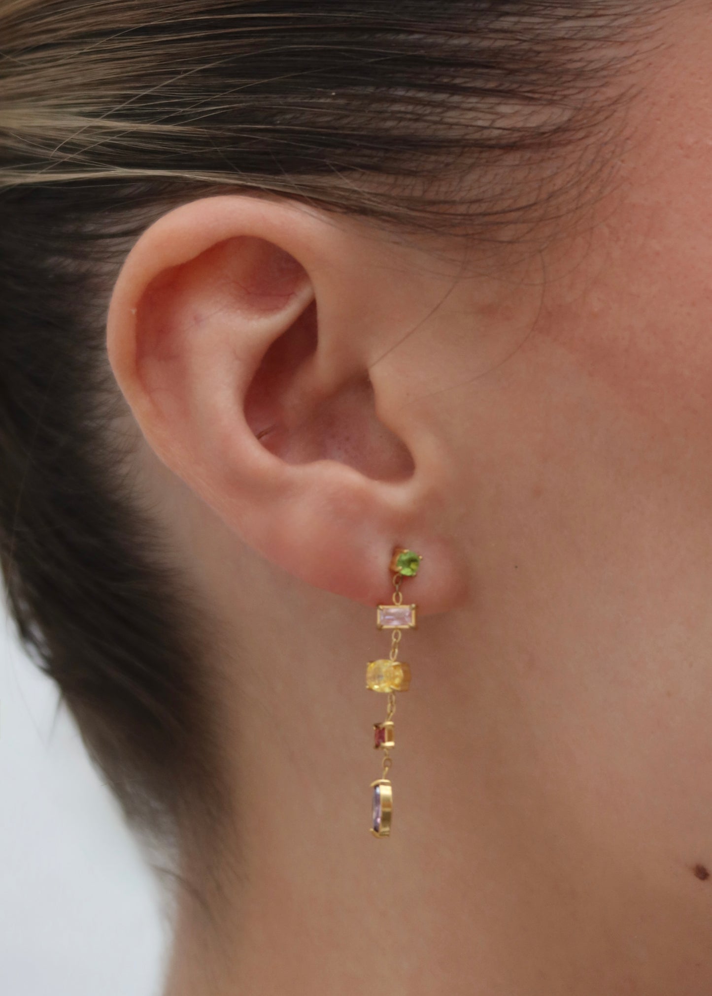 Aretes largos coloridos