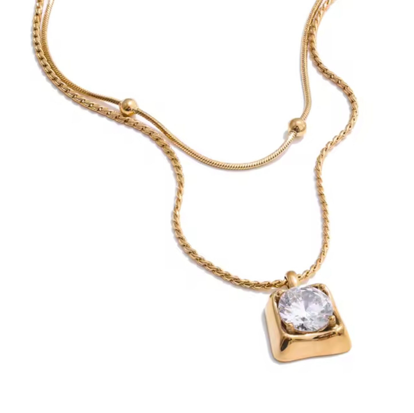 Collar doble con piedra