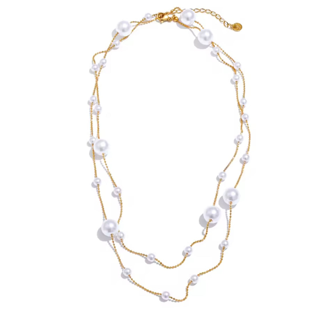 Collar doble con perlas
