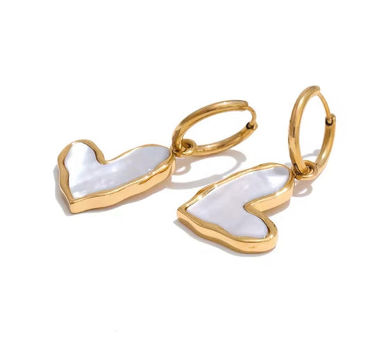 Aretes corazón de piedra