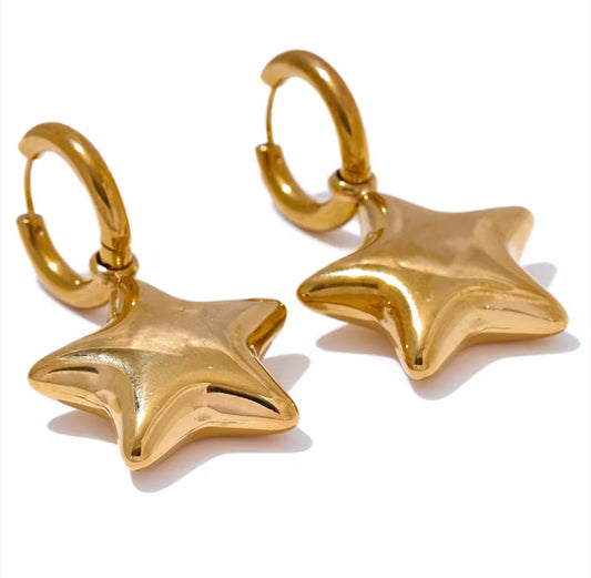 Aretes estrella colgante