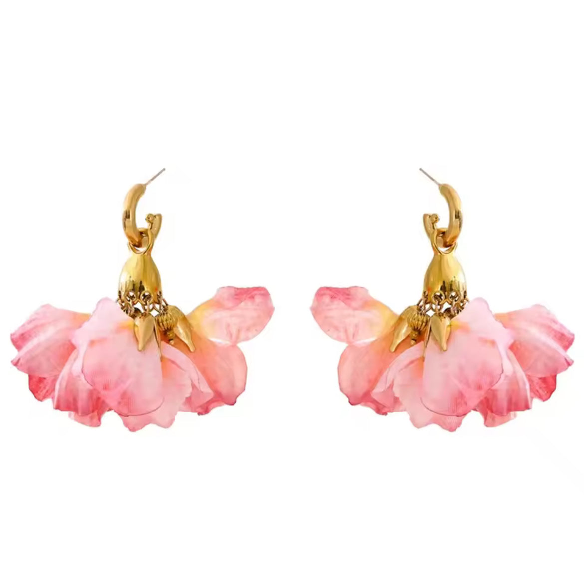 Aretes floreados rosas