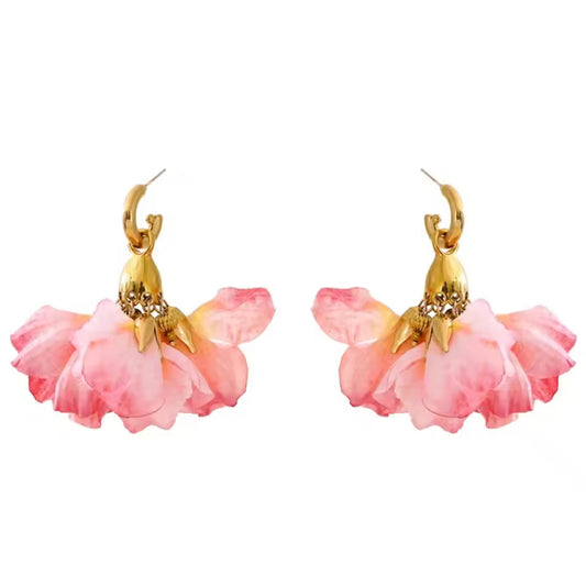 Aretes floreados rosas